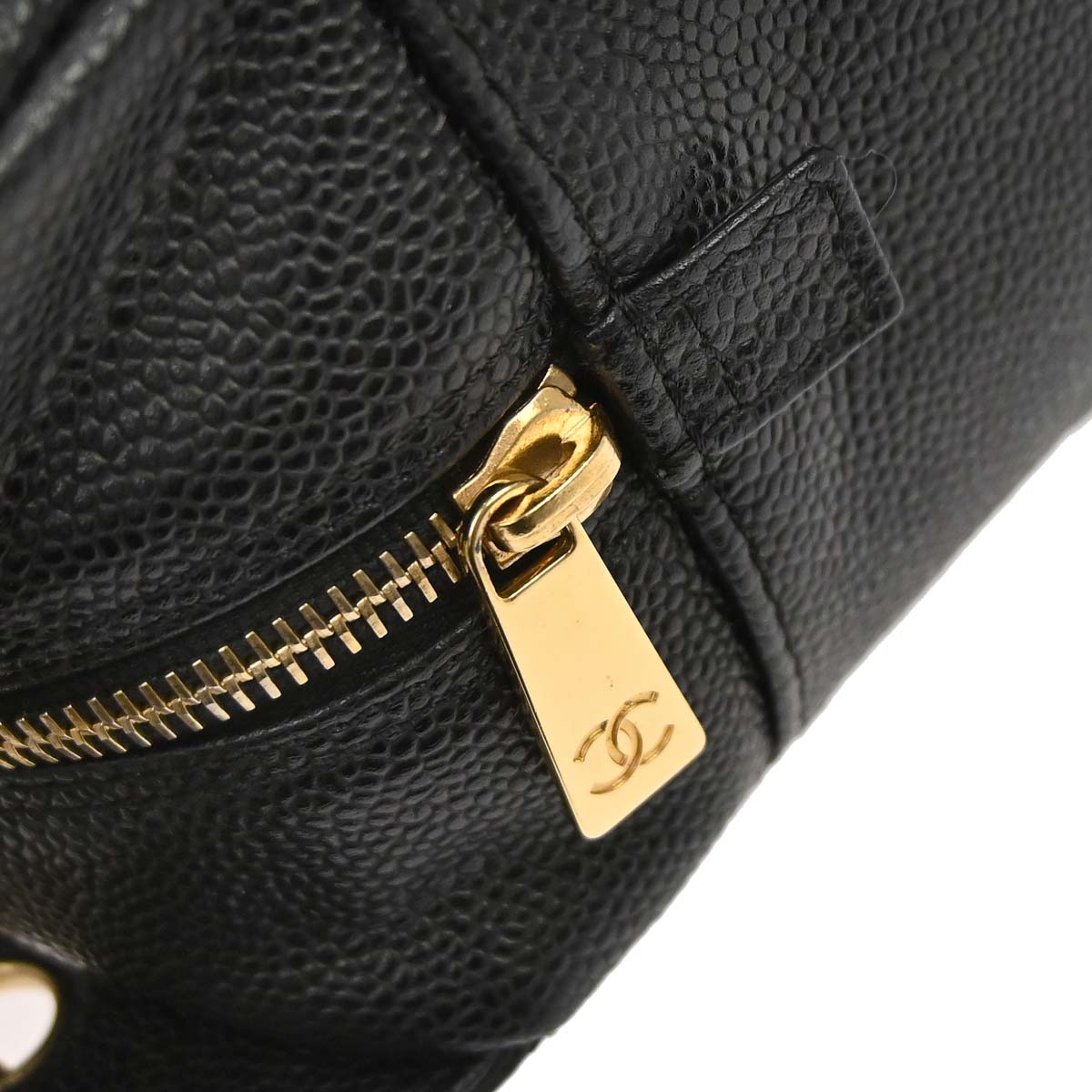 Chanel 2002-2003 Black Caviar Skin Petite Timeless Tote PTT Chain Handbag