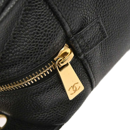 Chanel 2002-2003 Black Caviar Skin Petite Timeless Tote PTT Chain Handbag