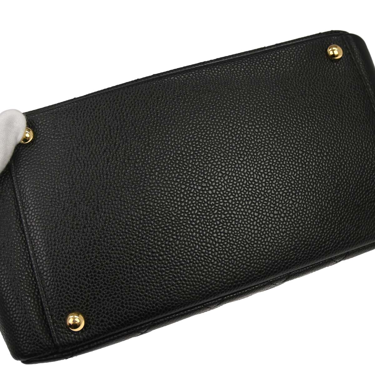 Chanel 2002-2003 Black Caviar Skin Petite Timeless Tote PTT Chain Handbag