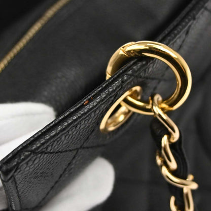Chanel 2002-2003 Black Caviar Skin Petite Timeless Tote PTT Chain Handbag