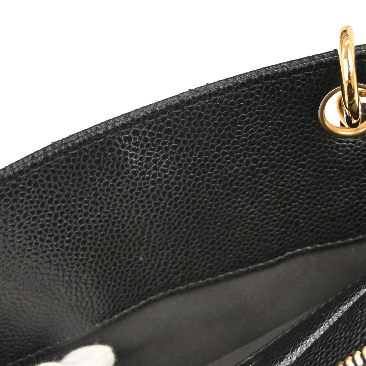 Chanel 2002-2003 Black Caviar Skin Petite Timeless Tote PTT Chain Handbag