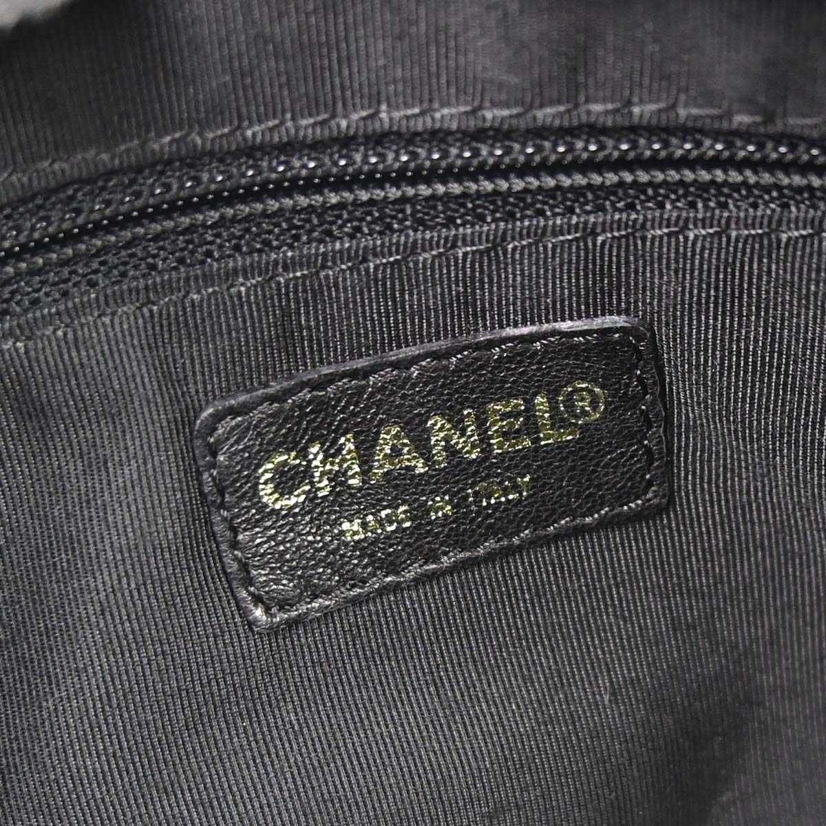 Chanel 2002-2003 Black Caviar Skin Petite Timeless Tote PTT Chain Handbag