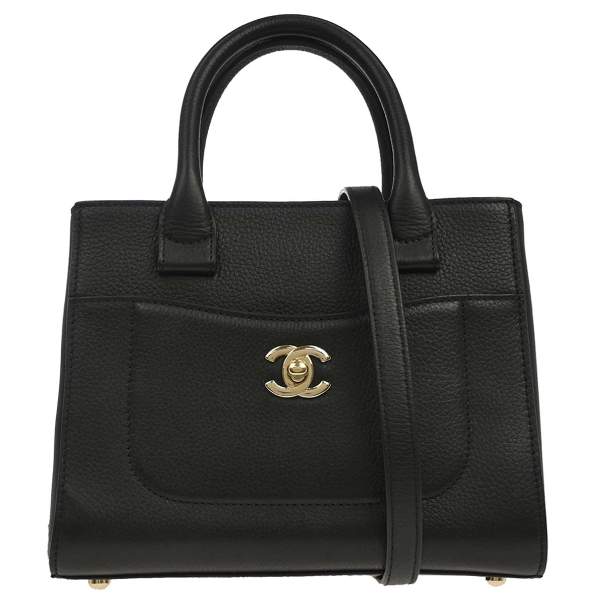 Chanel 2017-2018 Black Calfskin Neo Executive Cerf 2way Shoulder Tote Bag