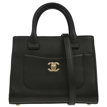 Chanel 2017-2018 Black Calfskin Neo Executive Cerf 2way Shoulder Tote Bag