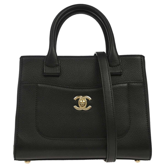 Chanel 2017-2018 Black Calfskin Neo Executive Cerf 2way Shoulder Tote Bag