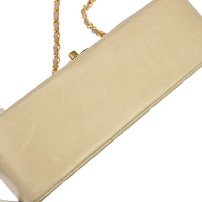 Chanel 1994-1996 Beige Lambskin Small Diana Shoulder Bag