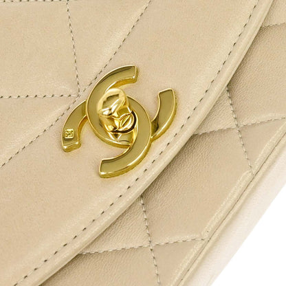 Chanel 1994-1996 Beige Lambskin Small Diana Shoulder Bag