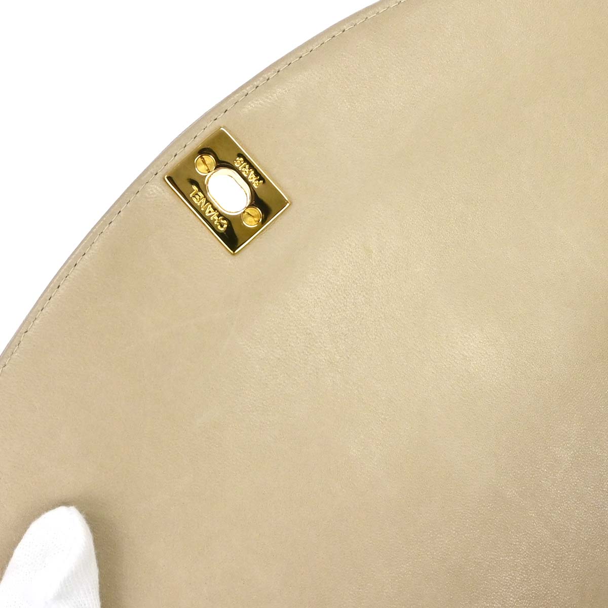 Chanel 1994-1996 Beige Lambskin Small Diana Shoulder Bag