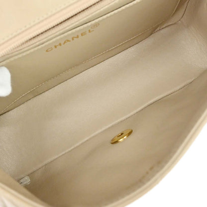 Chanel 1994-1996 Beige Lambskin Small Diana Shoulder Bag