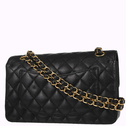 Chanel Black Caviar Skin Small Classic Double Flap Shoulder Bag