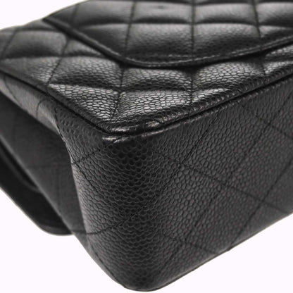 Chanel Black Caviar Skin Small Classic Double Flap Shoulder Bag