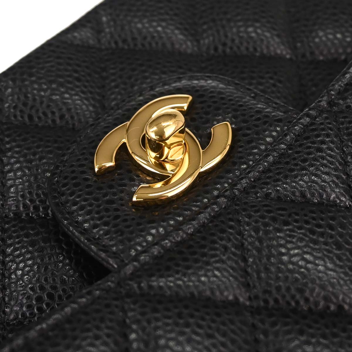 Chanel Black Caviar Skin Small Classic Double Flap Shoulder Bag