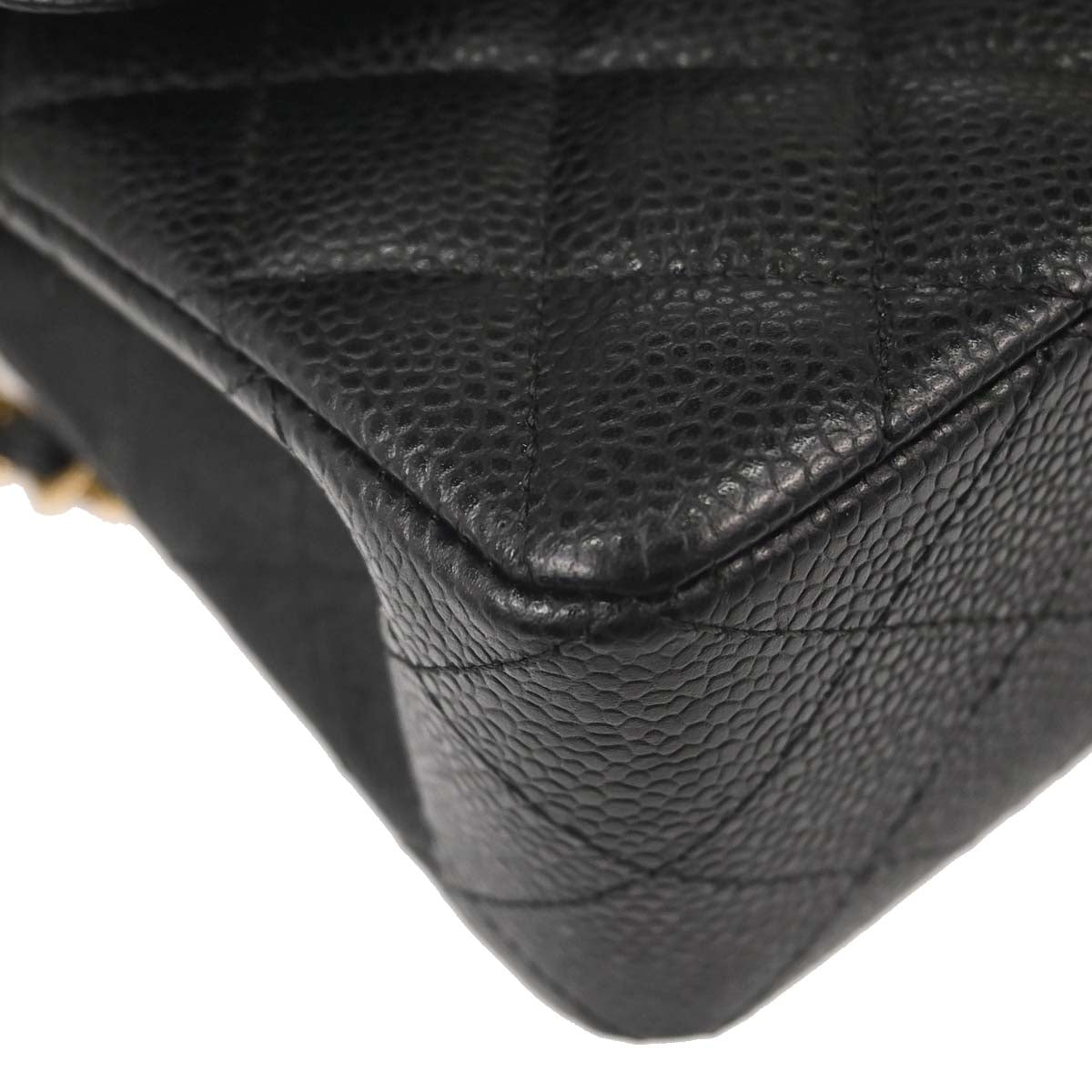 Chanel Black Caviar Skin Small Classic Double Flap Shoulder Bag