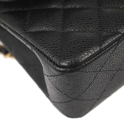 Chanel Black Caviar Skin Small Classic Double Flap Shoulder Bag