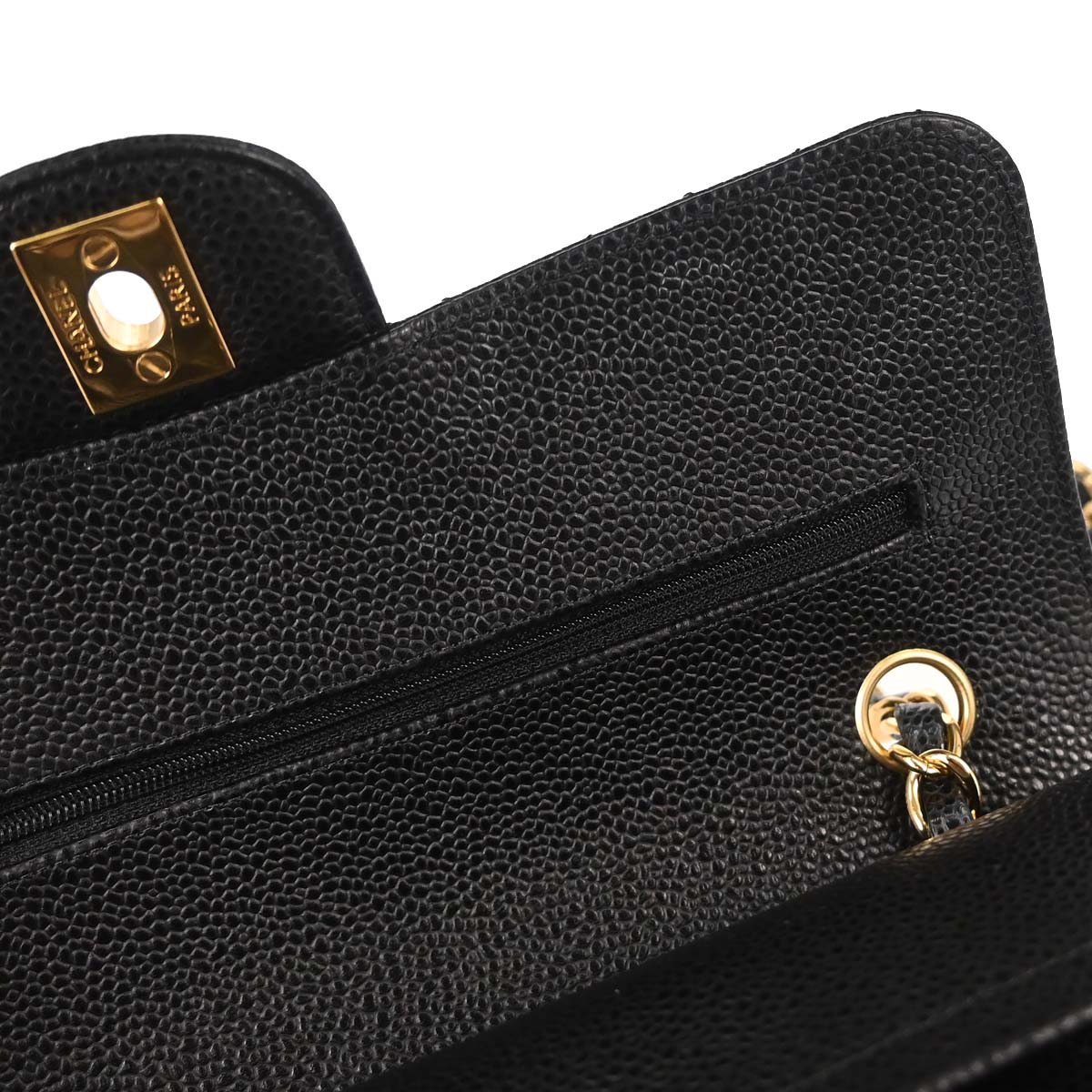 Chanel Black Caviar Skin Small Classic Double Flap Shoulder Bag