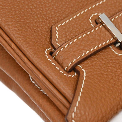Hermes Gold Taurillon Clemence Birkin 25 Handbag