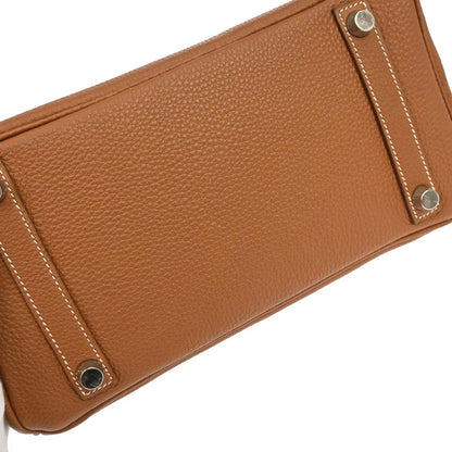 Hermes Gold Taurillon Clemence Birkin 25 Handbag