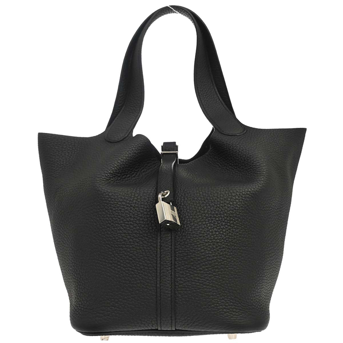 Hermes Black Taurillon Clemence Picotin Lock 22 MM Handbag