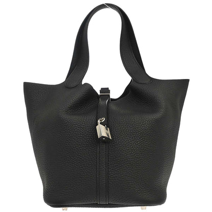Hermes Black Taurillon Clemence Picotin Lock 22 MM Handbag