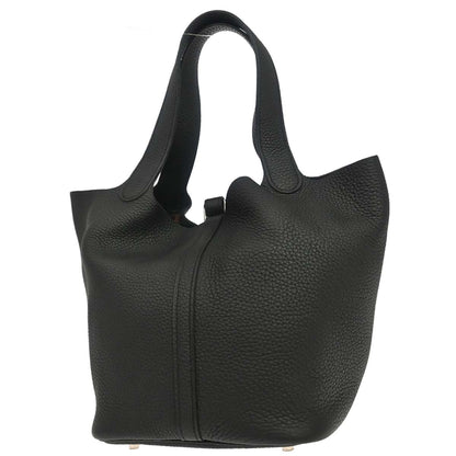 Hermes Black Taurillon Clemence Picotin Lock 22 MM Handbag