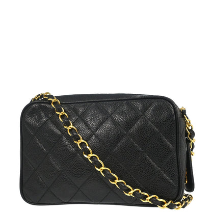 Chanel 1994-1996 Black Caviar Skin Camera Bag Mini