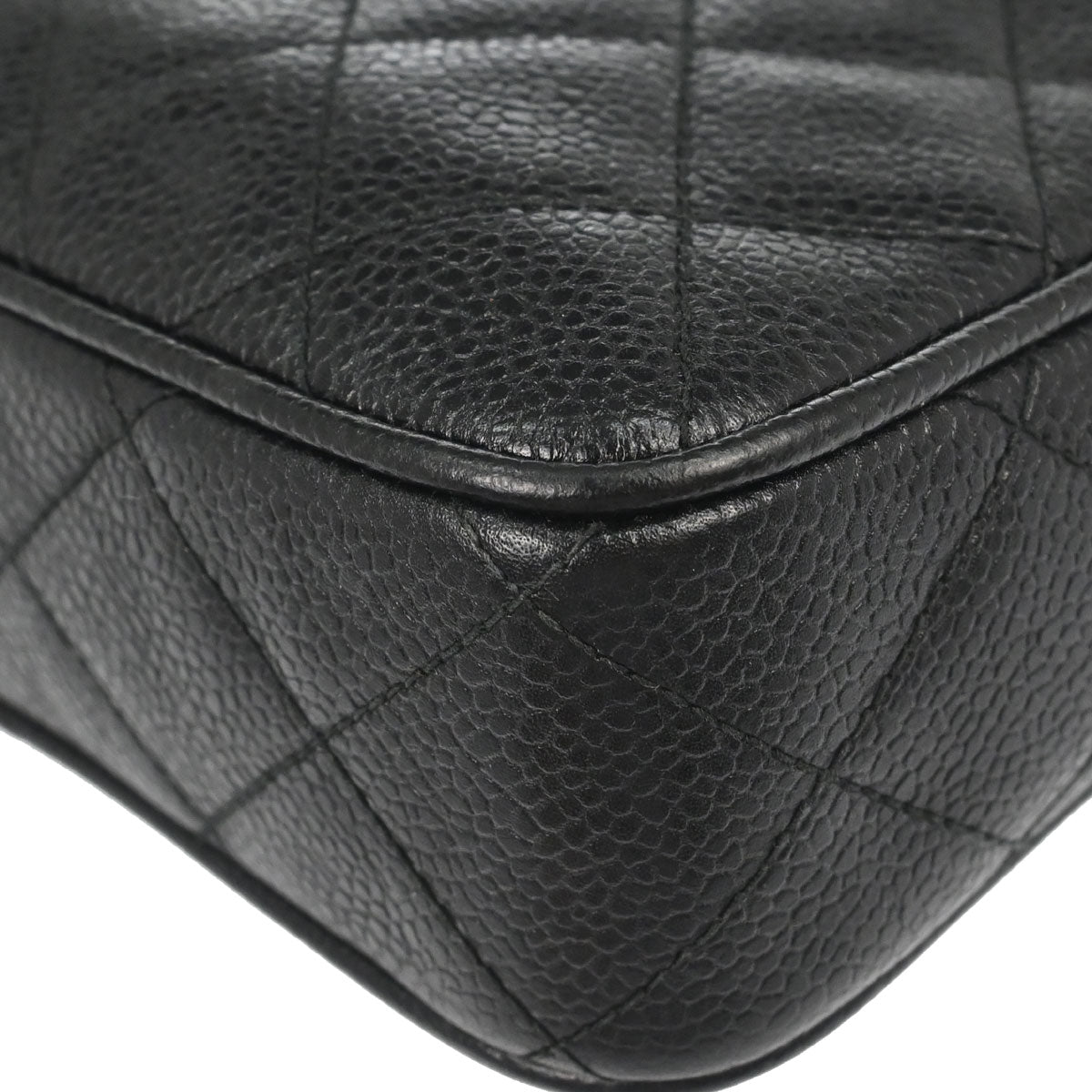 Chanel 1994-1996 Black Caviar Skin Camera Bag Mini