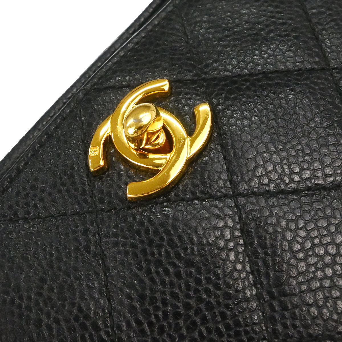 Chanel 1994-1996 Black Caviar Skin Camera Bag Mini