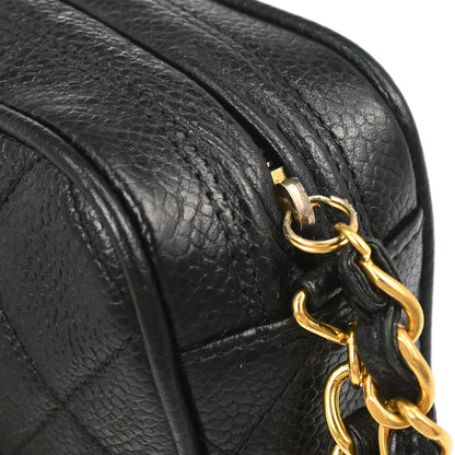 Chanel 1994-1996 Black Caviar Skin Camera Bag Mini