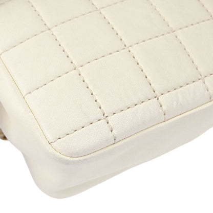 Chanel 2005-2006 White Lambskin Lion East West Choco Bar Shoulder Bag