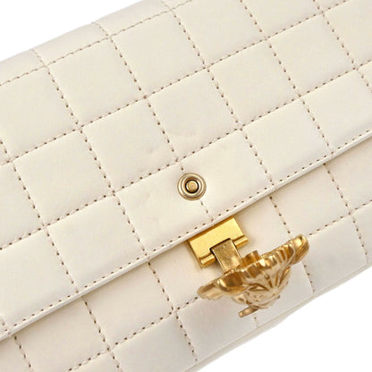 Chanel 2005-2006 White Lambskin Lion East West Choco Bar Shoulder Bag