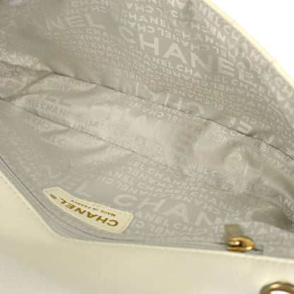 Chanel 2005-2006 White Lambskin Lion East West Choco Bar Shoulder Bag