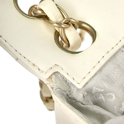 Chanel 2005-2006 White Lambskin Lion East West Choco Bar Shoulder Bag