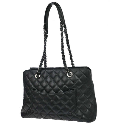 Chanel 2015-2016 Black Caviar Skin Tote Chain Handbag