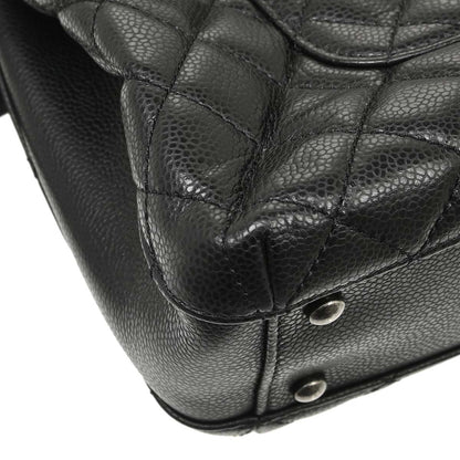 Chanel 2015-2016 Black Caviar Skin Tote Chain Handbag