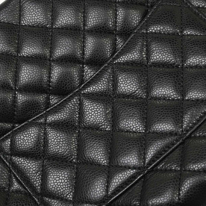 Chanel 2015-2016 Black Caviar Skin Tote Chain Handbag