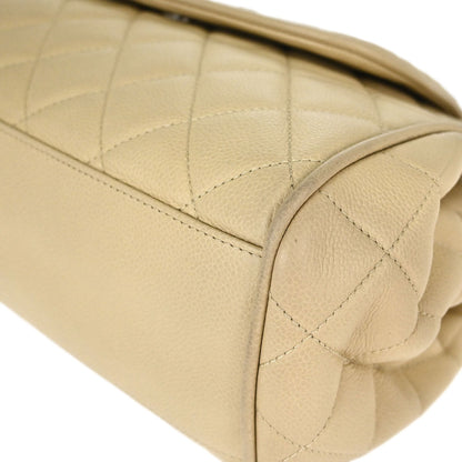 Chanel Beige Caviar Skin Accordion Flap Shoulder Bag