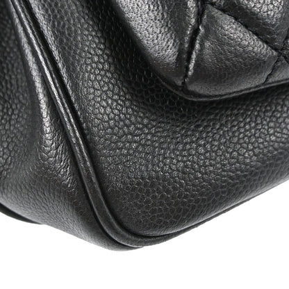 Chanel 2005-2006 Black Caviar Skin Mademoiselle Lock Accordion Flap Bag