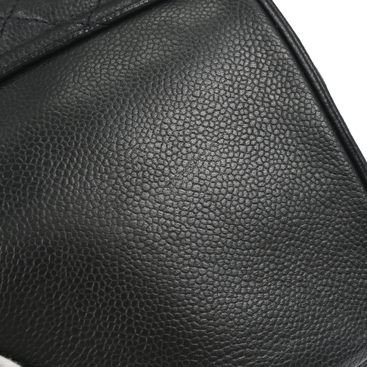 Chanel 2005-2006 Black Caviar Skin Mademoiselle Lock Accordion Flap Bag