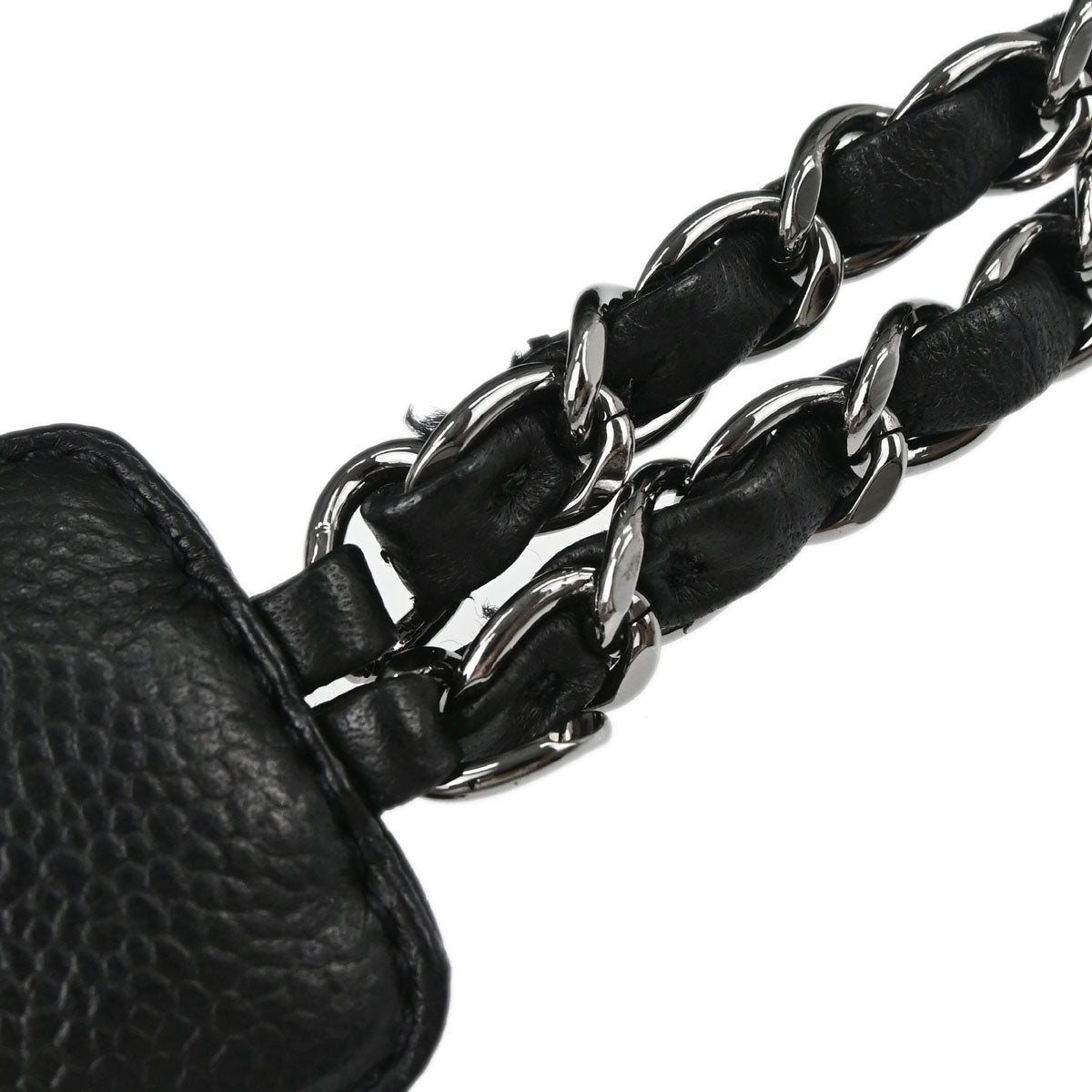 Chanel 2005-2006 Black Caviar Skin Mademoiselle Lock Accordion Flap Bag