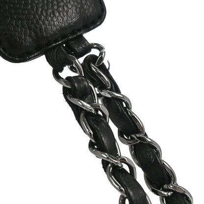 Chanel 2005-2006 Black Caviar Skin Mademoiselle Lock Accordion Flap Bag