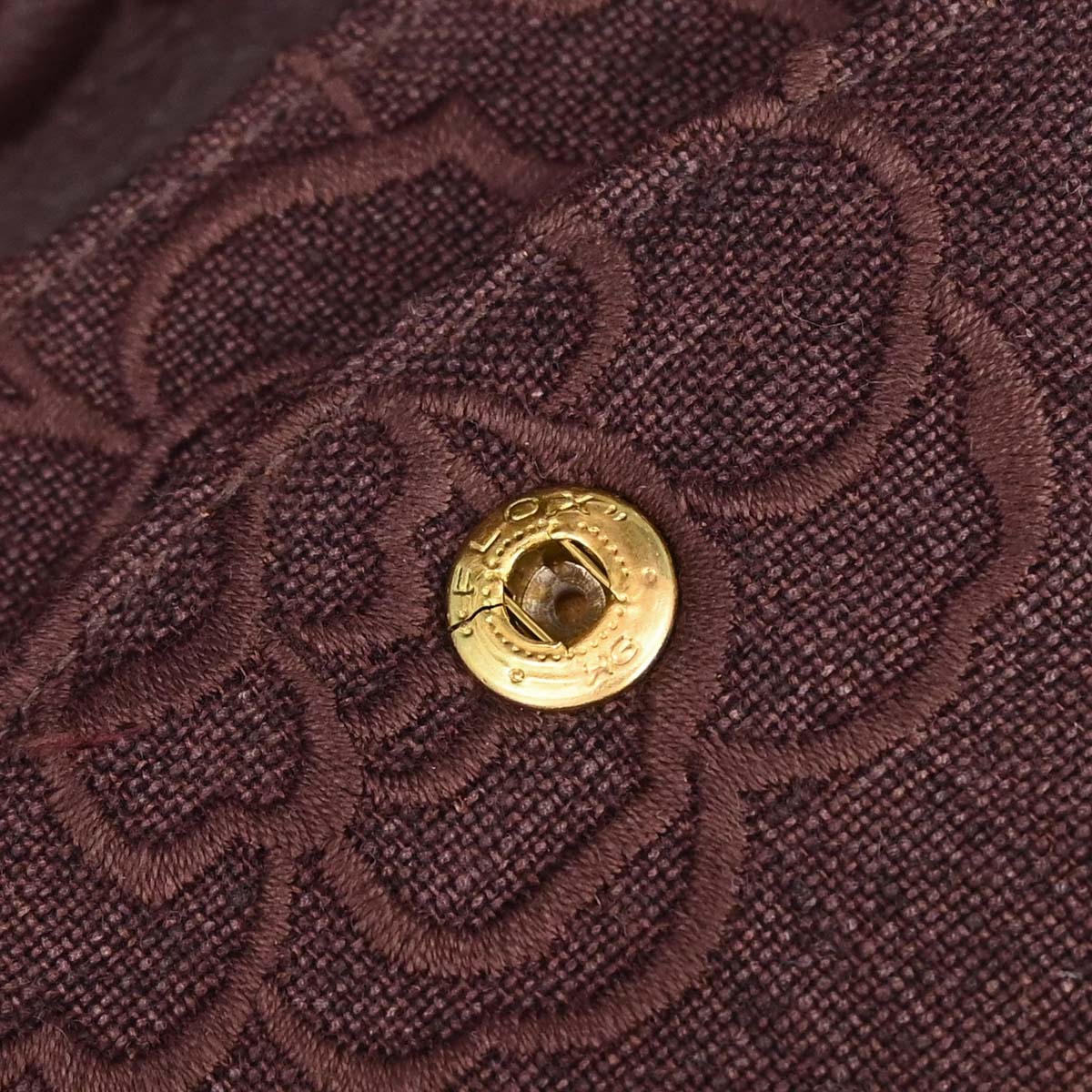 Chanel 1997-1999 Brown Canvas Camellia Small Classic Double Flap Shoulder Bag