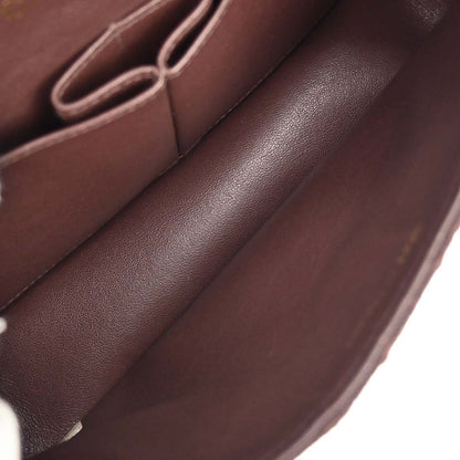Chanel 1997-1999 Brown Canvas Camellia Small Classic Double Flap Shoulder Bag