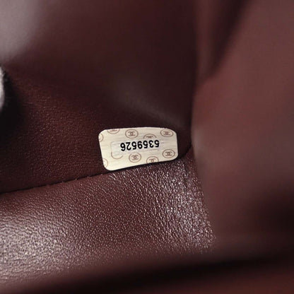 Chanel 1997-1999 Brown Canvas Camellia Small Classic Double Flap Shoulder Bag