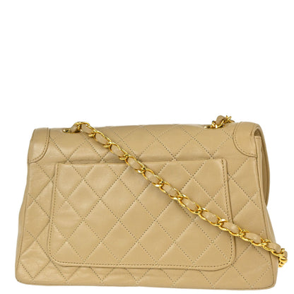 Chanel 1989-1991 Beige Lambskin Shoulder Bag