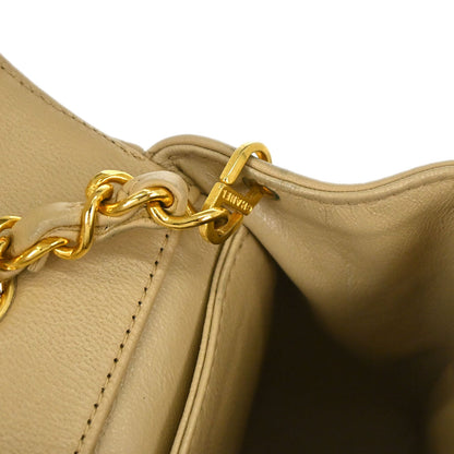 Chanel 1989-1991 Beige Lambskin Shoulder Bag