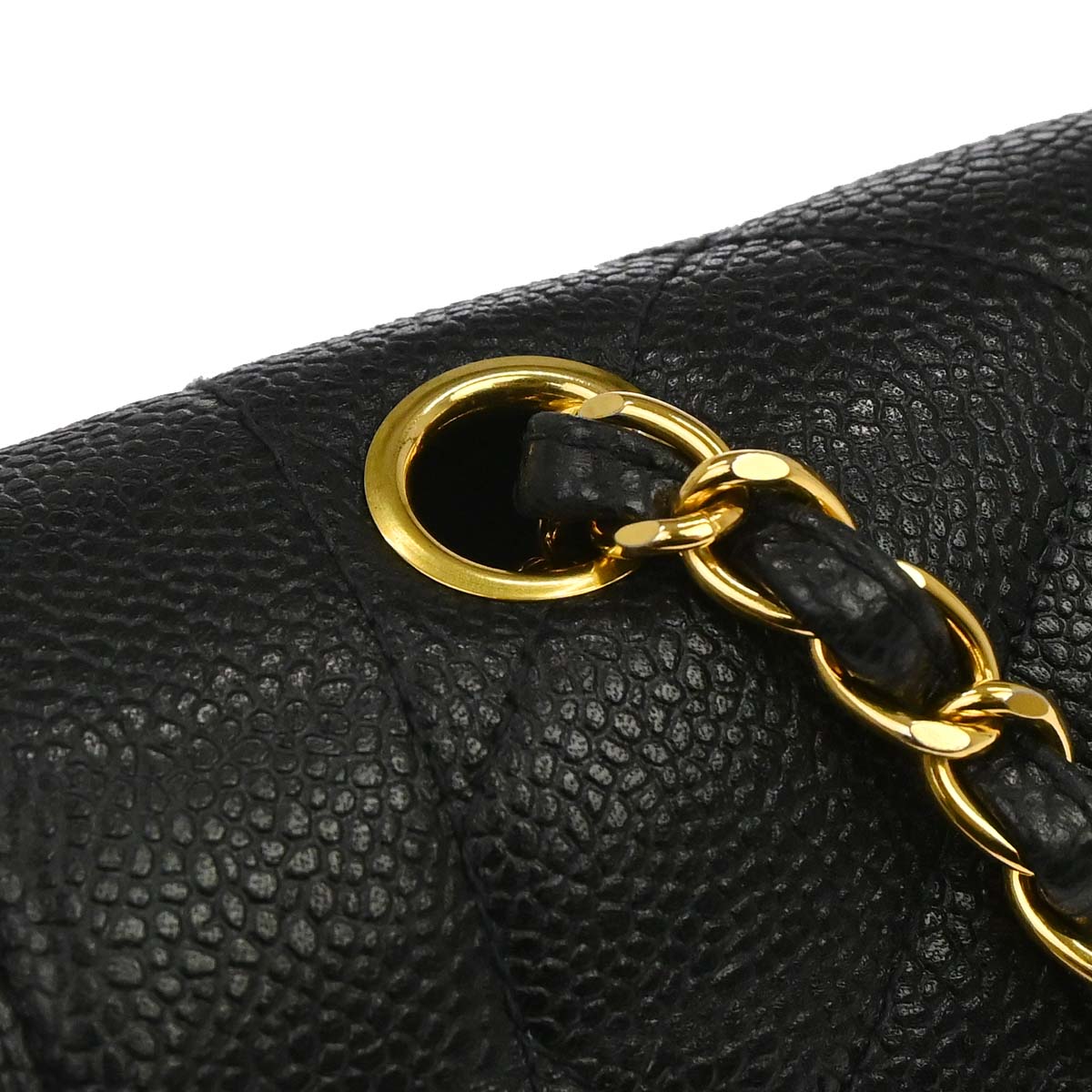 Chanel 1991-1994 Black Caviar Skin Medium Diana Shoulder Bag
