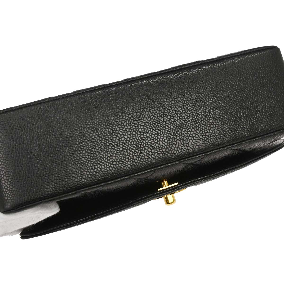Chanel 1991-1994 Black Caviar Skin Medium Diana Shoulder Bag
