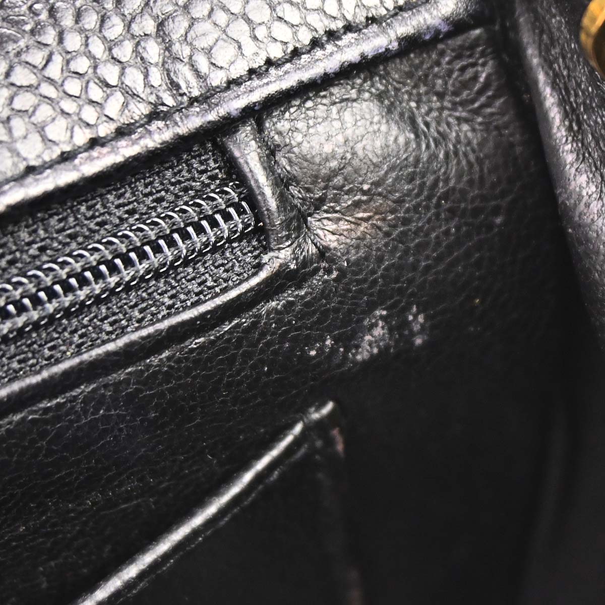 Chanel 1991-1994 Black Caviar Skin Medium Diana Shoulder Bag