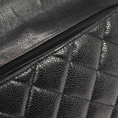 Chanel 1991-1994 Black Caviar Skin Medium Diana Shoulder Bag