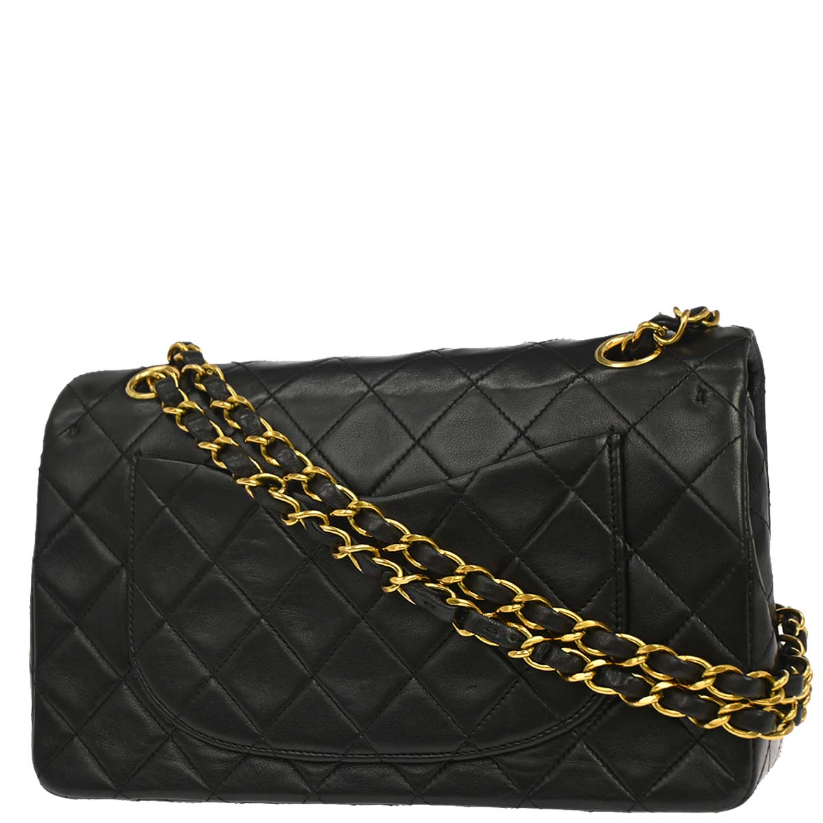 Chanel Black Lambskin Small Classic Double Flap Shoulder Bag